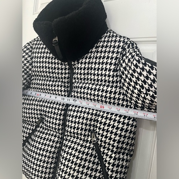 Mackage Black & White Sherpa Collar Houndstooth Puffer Warm Down Jacket XS - Picture 6 of 12